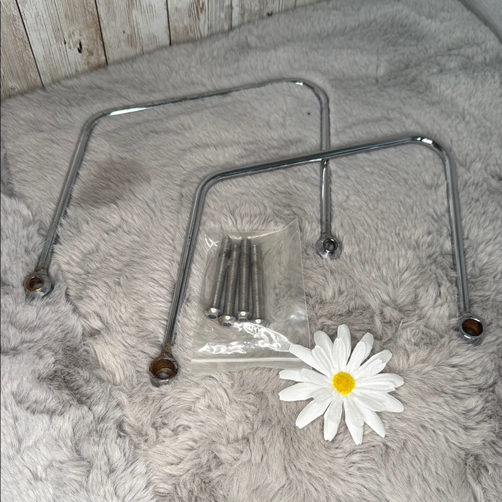 Chrome Motorcycle Saddlebag Support Brackets